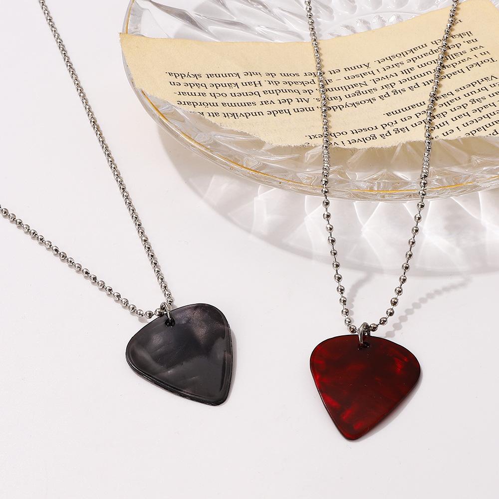 Explosive Hellfire Club Necklace for Men and Women Stranger Things Love Pendant Guitar Pick Necklace