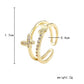 Hollow butterfly full diamond copper micro-inlaid open ring ladies light luxury niche design simple and beautiful ring