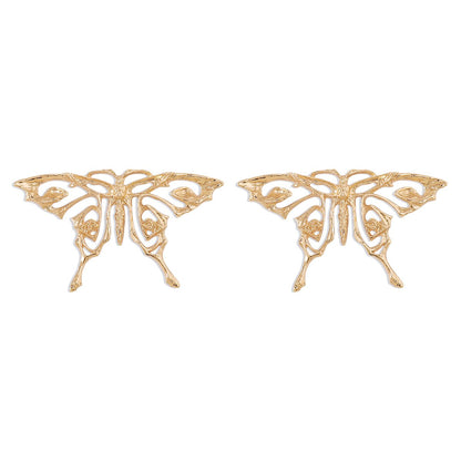 E1895 Personality Hollow Sweet Butterfly Earrings Niche Metal Cold Creative Geometric Earrings Women