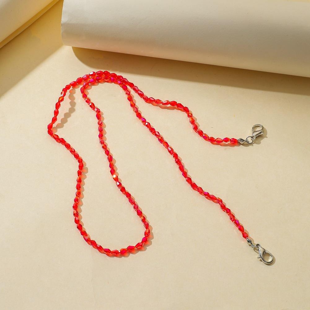 Mask Lanyard Anti-lost Artifact Personalized Drop Shape Beaded Crystal Mask Hanging Chain Fashion Glasses Chain