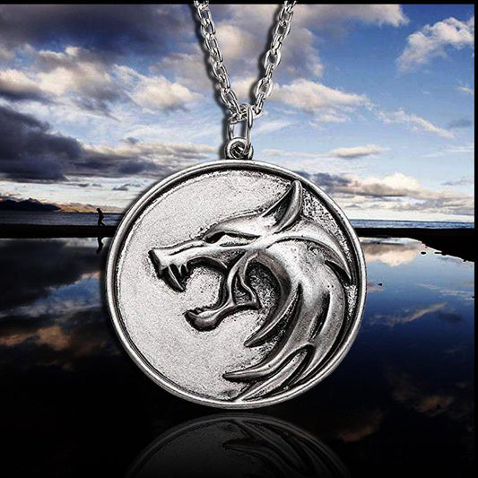 Jewelry Hip Hop Pendant Gram Necklace Male Demon Hunter Wolf Head Totem Exaggerated Tag Accessories