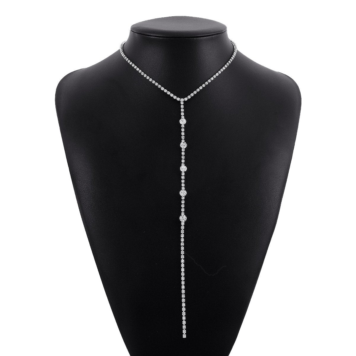 N1968 Simple sexy long tassel necklace trendy niche geometric rhinestone necklace necklace necklace