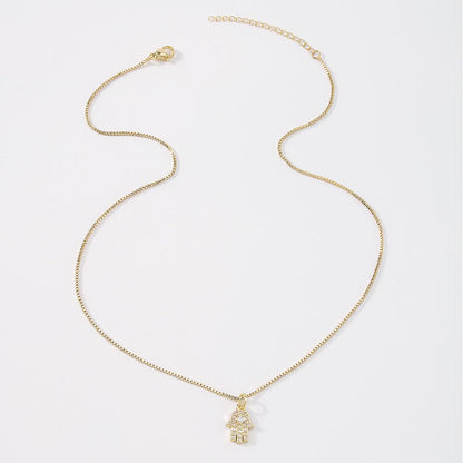 ZN55 fashion necklace creative palm eyes micro-inlaid zircon necklace retro simple single-layer necklace