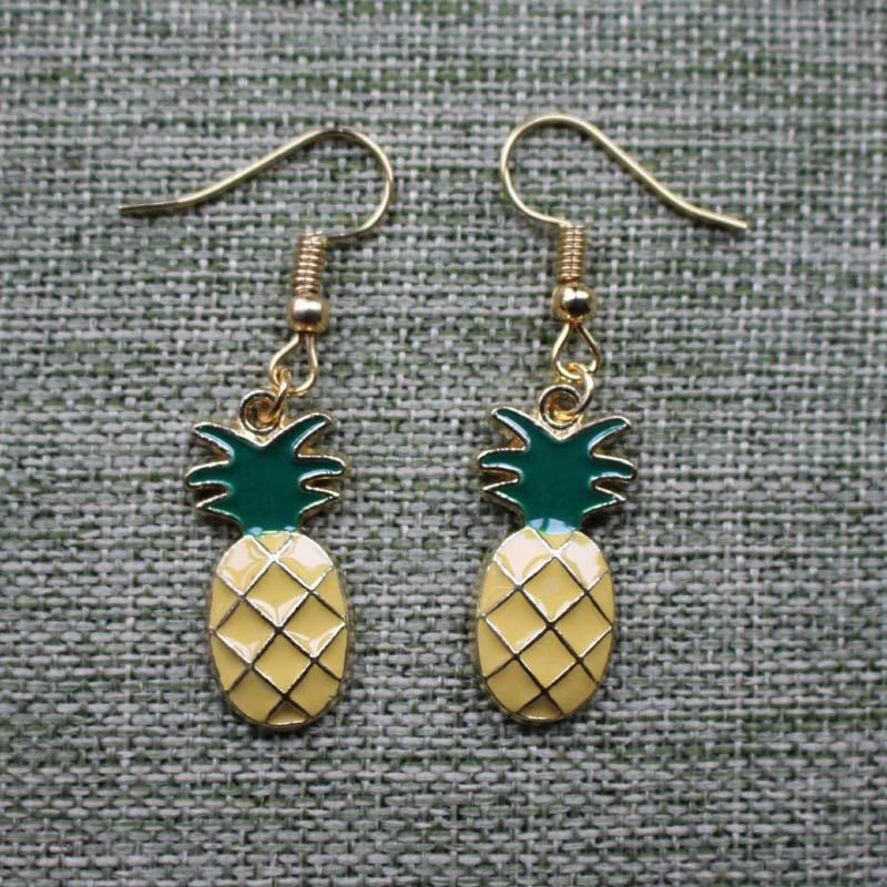Fruit series earrings drop oil alloy pineapple earrings holiday gift direct supply