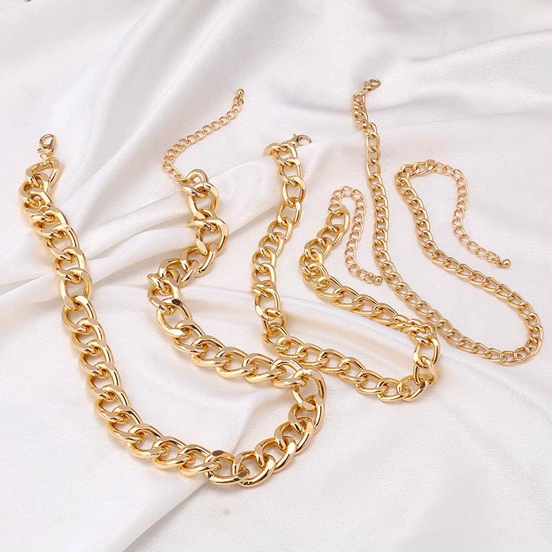 Jewelry trend versatile metal texture chain multi-layer set chain fashion ins suit necklace