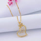 Jewelry Creative Heart Full Diamond Fashion Hollow Pendant Personality Heart Butterfly Necklace Jewelry