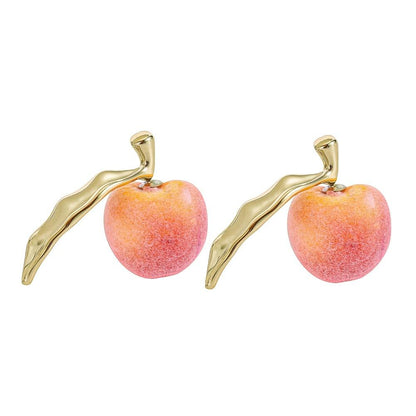 Fashion Peach Yang Mi same style earrings pink and tender fruit peach girl earrings Chunna jewelry