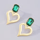 E1245 Geometric Earring Metal Simple Love Rhinestone Earring Cold Exaggerated Retro Earrings
