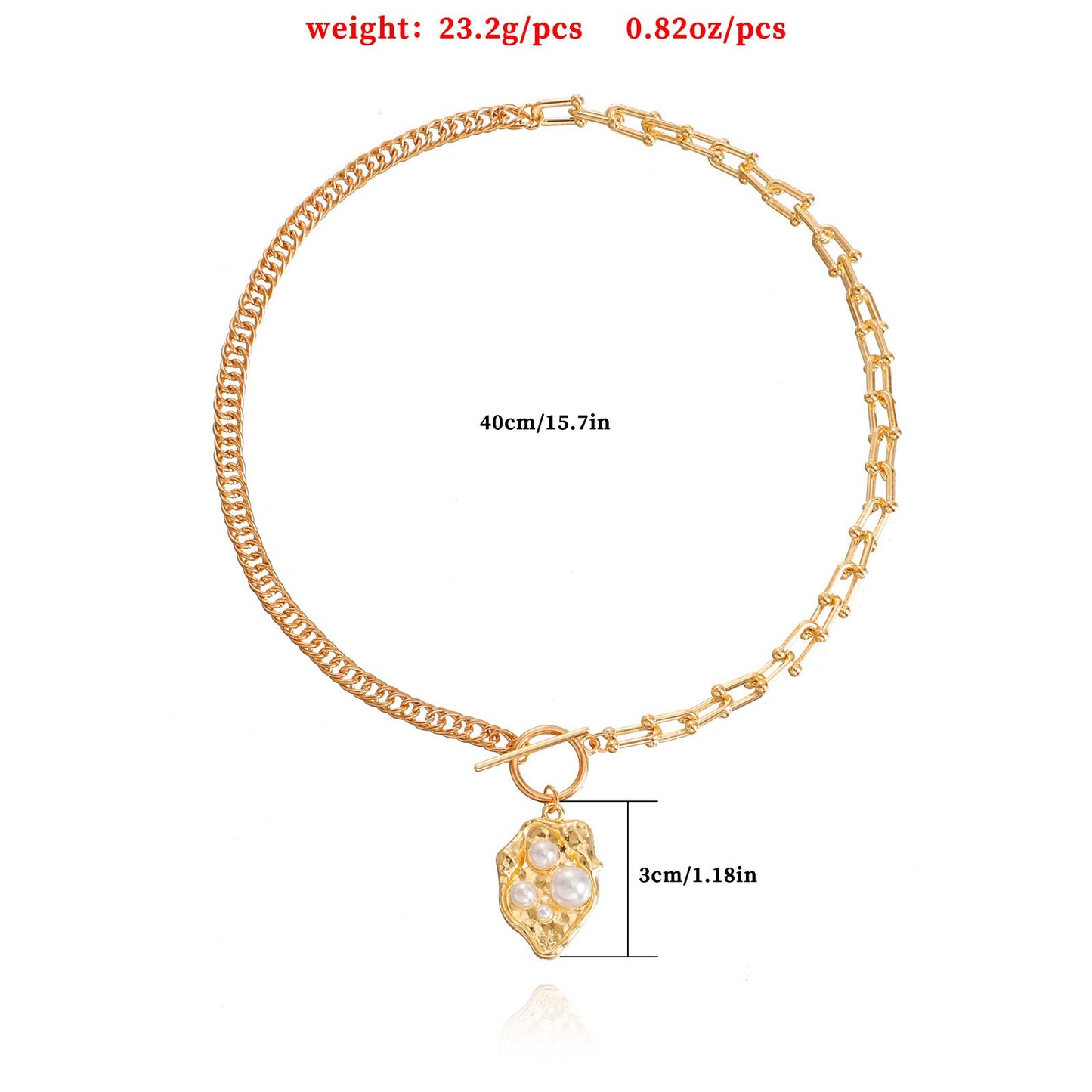 Accessories fashion ins simple clavicle chain cold necklace OT buckle pearl temperament necklace female