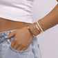 B1814 Bohemian ethnic accessories pearl glossy chain bracelet vacation leisure geometric net red bracelet