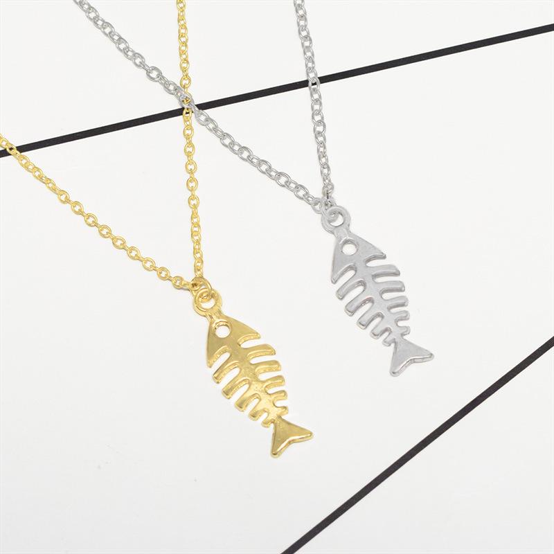 Fishbone Pendant Necklace Pendant Women's Clavicle Chain Fashion Small Fresh Jewelry