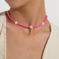 Jewelry Rice Bead Flower Necklace Women's Fashionable Temperament Adjustable Necklace