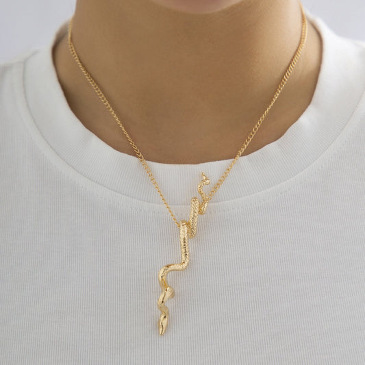 Jewelry Personality Niche Winding Snake Necklace Female Design Sense Metal Chain Clavicle Necklace