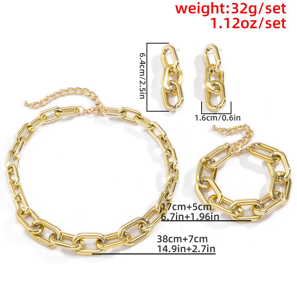 Jewelry Personality Hollow Geometric Single Layer Clavicle Necklace Female Hip Hop Cross Chain Necklace Set