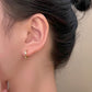 Ins wavy twist earrings female fashion temperament matte irregular geometric earrings simple net red earrings