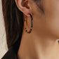 Exaggerated leopard print c-shaped acrylic plate earrings simple and versatile retro earrings women's accessories