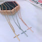 Jewelry fashion personality trend exaggerated necklace retro cross pendant long collarbone necklace