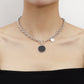 Jewelry wild berry exaggerated thick chain black mother-of-pearl necklace female trendy cool alloy sweater chain