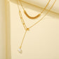 Stainless Steel Light Luxury Irregular Pearl Pendant Adjustable Chain Necklace Titanium Steel Sexy Clavicle Chain Women