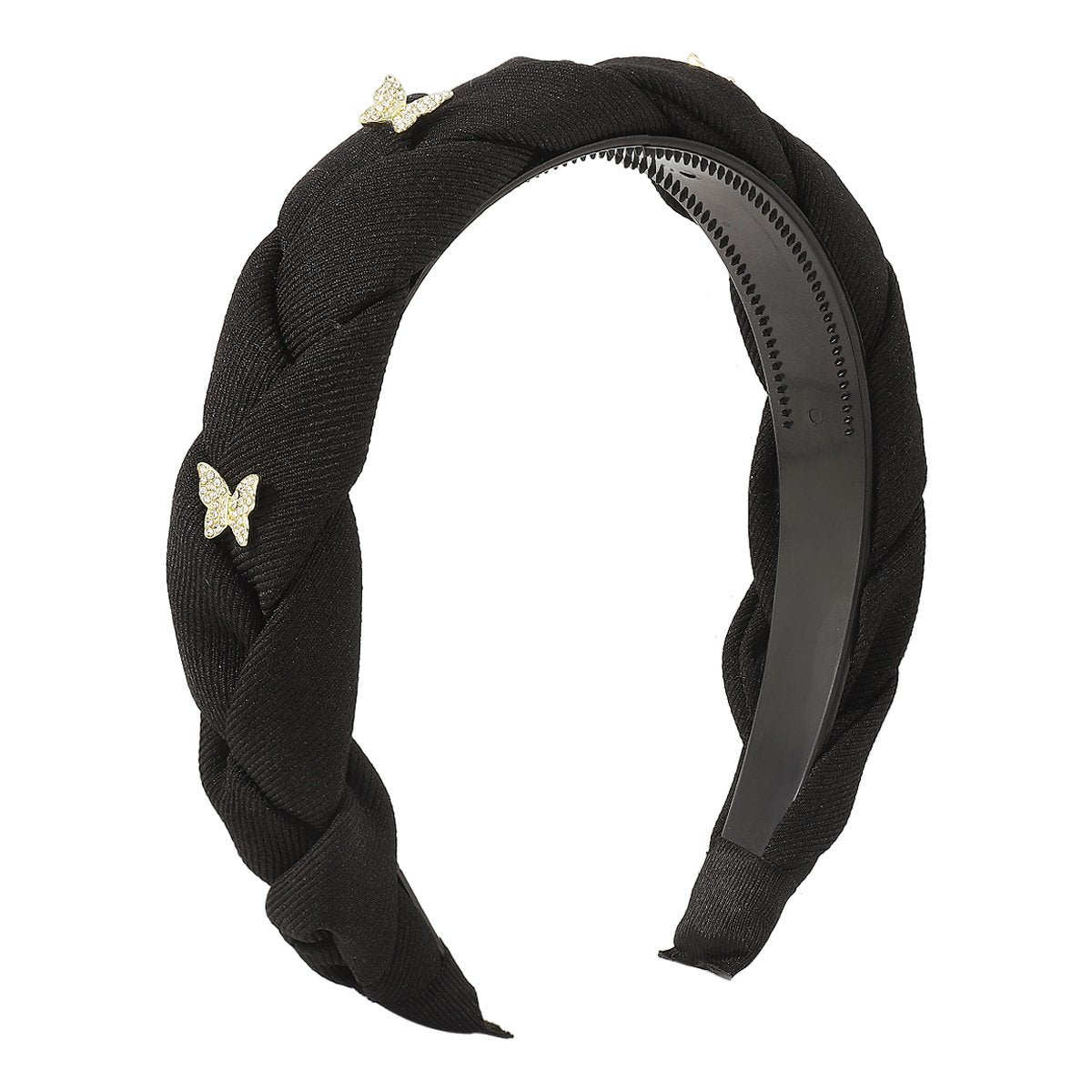 F558 Internet celebrity high skull top winding headband French retro elegant temperament light luxury rhinestone butterfly headband