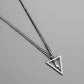 Men's Simple Domineering Fashion Trend Stainless Steel Geometric Triangle Lightning Pendant Titanium Steel Necklace