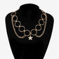 Jewelry Personality Creative Hollow Ring Chain Necklace Female Simple Diamond Pentagram Pendant Necklace