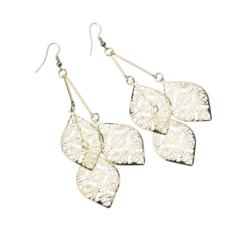 Jewelry Punk Earrings Fashion Hollow Leaf Earrings Temperament Personality Earrings