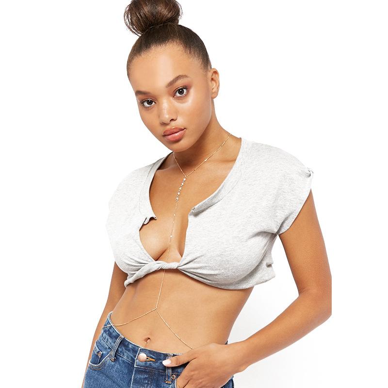 Jewelry Fashion Trend Women's Handmade Rhinestone Chain Body Chain Necklace