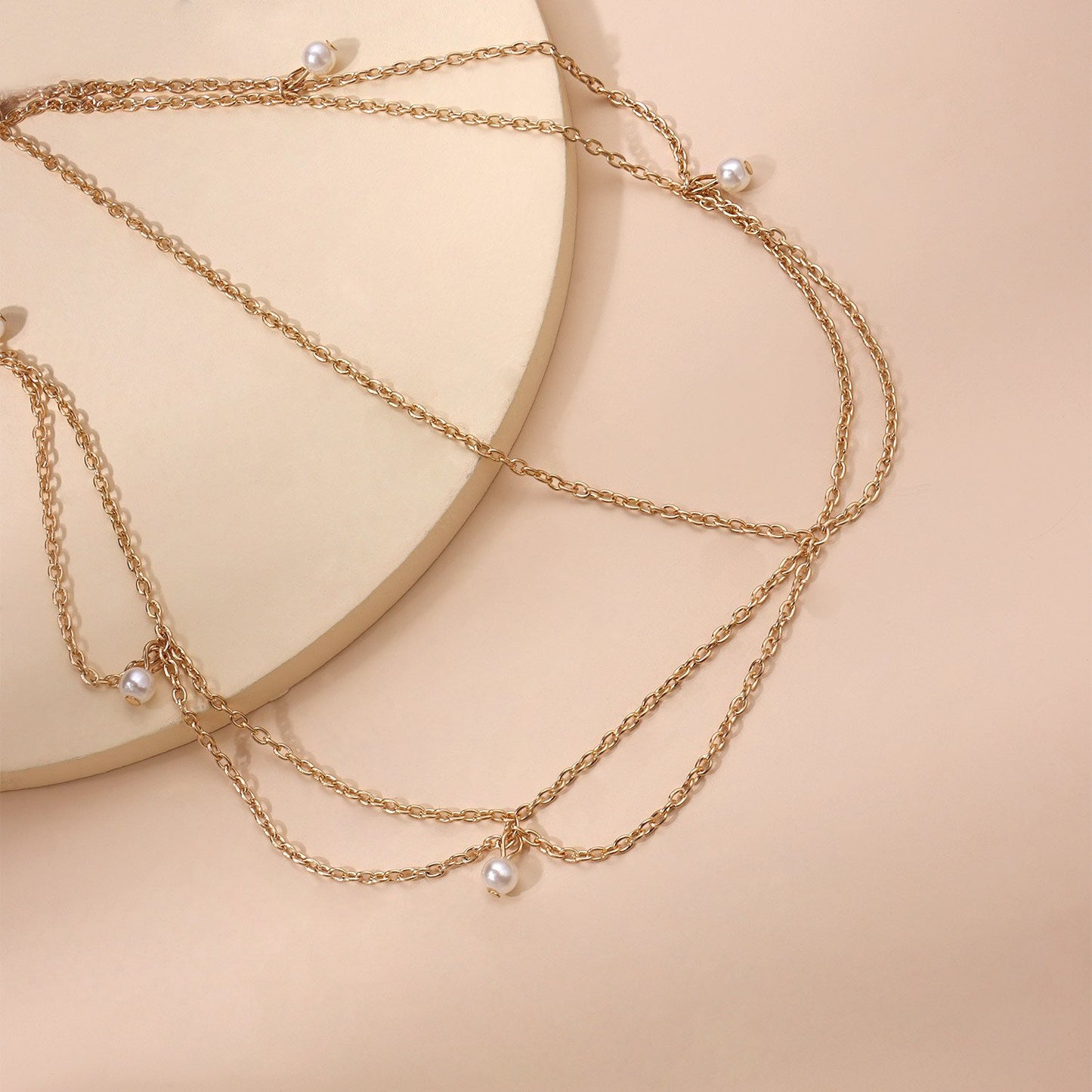 Simple Handmade Jewelry Boho Wave Tassel Chain Pearl Headband Hair Accessories