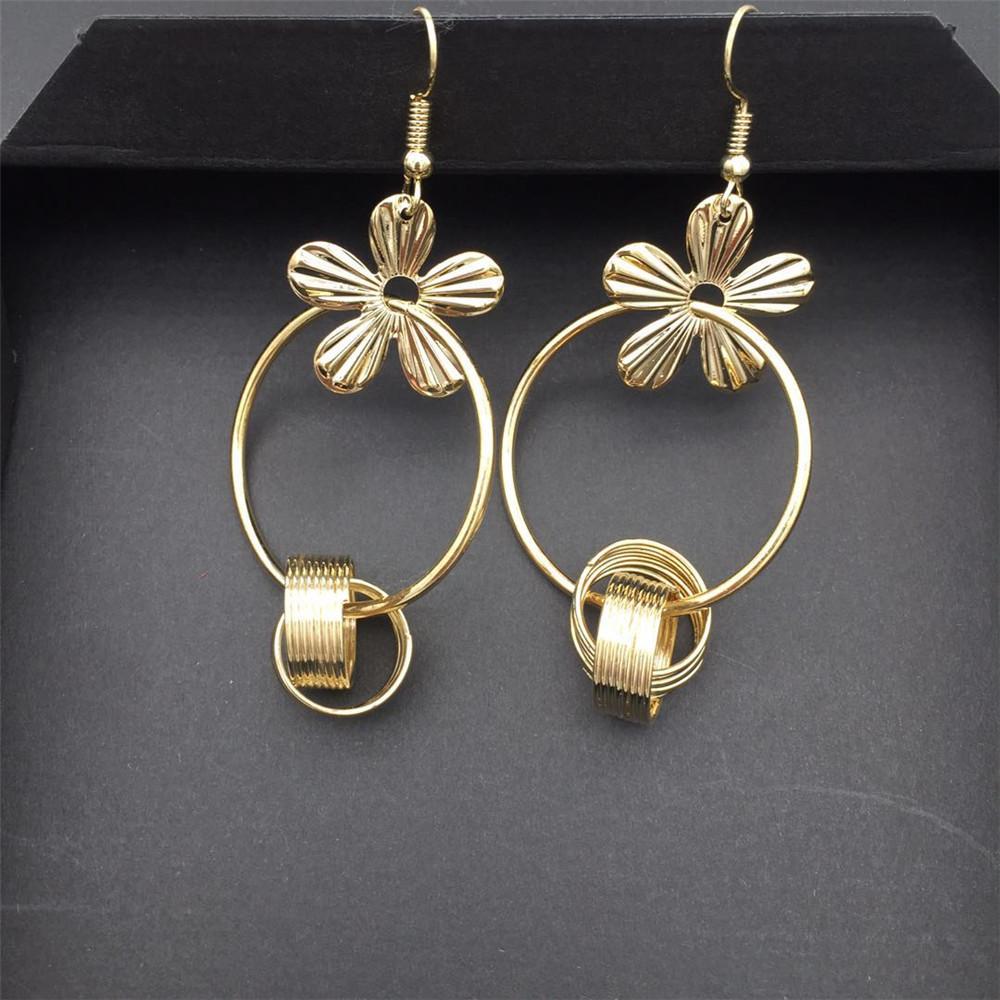 Double Circle Cross Large Circle Circle Sunflower Female Earrings Pop Earrings Night