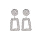 Exaggerated Atmospheric Matte Trendy Geometric Earrings Creative Personality Embossed Trapezoidal Long Metal Earrings