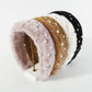 F4998 exaggerated autumn and winter plush headband women's light luxury retro cute pearl elegant geometric sweet headband