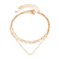 Jewelry simple imitation crystal ball chain multi-layer necklace female all-match geometric metal necklace