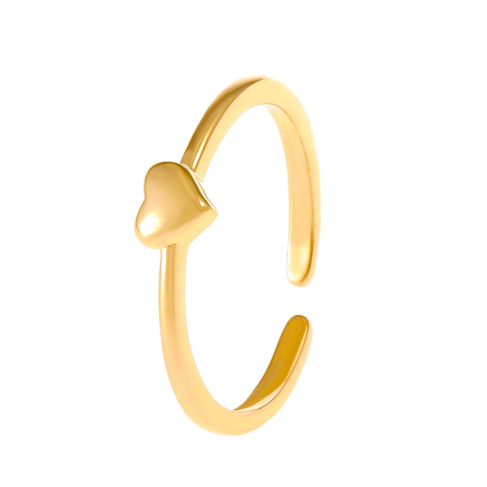 ins simple hollow love ring female fashion temperament niche design metal geometric heart-shaped index finger ring