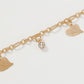 B1269 Jewelry Personality Simple Anklet Women's Geometric Heart Hollow Out Diamond Foot Jewelry