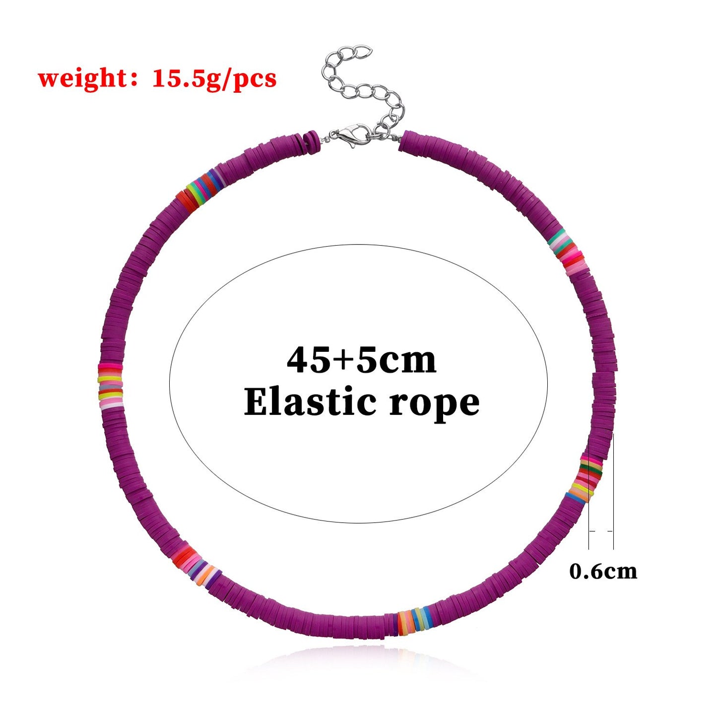 Jewelry casual color soft pottery choker necklace female fashion 6mm disc necklace necklace necklace