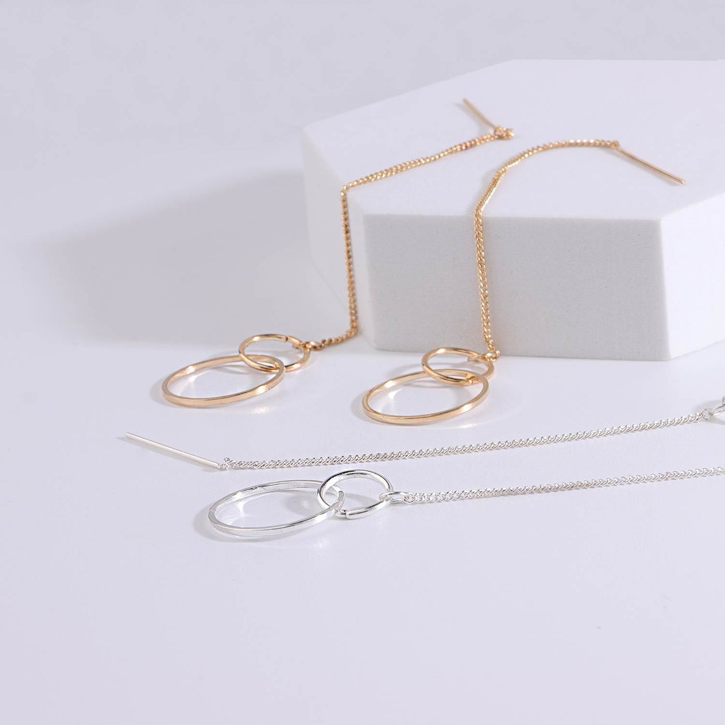 Jewelry creative geometric minimalist ring earrings earrings fashion handmade tassel earrings ear wire