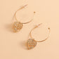 Jewelry ins geometric C-shaped large ring love tree of life pendant earrings female