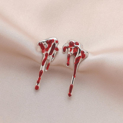 Fashion and popular Halloween earrings creative lunar eclipse blood drop earrings funny drop-shaped earrings