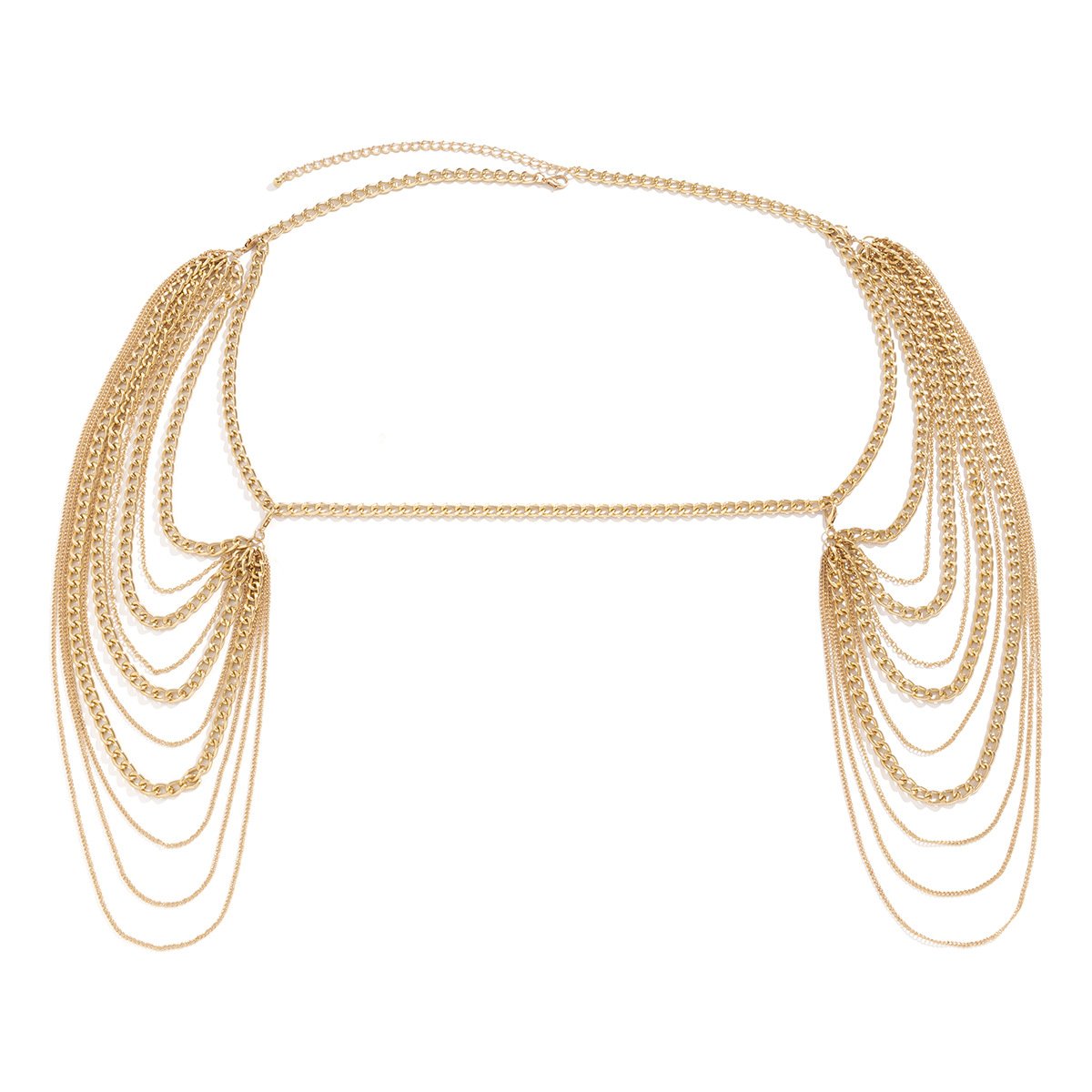 Jewelry Fashion Simple Metal Chain Tassel Shoulder Chain Personality Street Shot Geometric Body Necklace