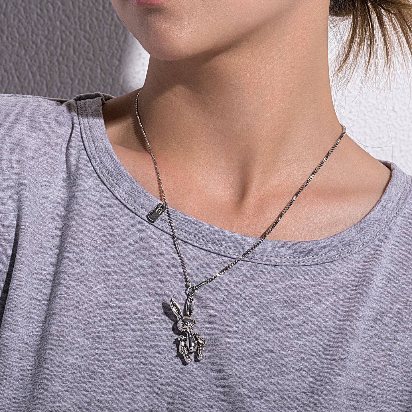 Jewelry Xiao Zhan's same style cute rabbit pendant necklace men's and women's trendy style hip-hop personality necklace
