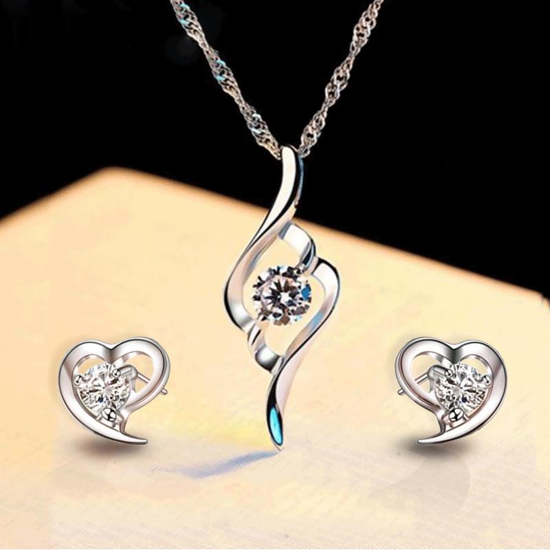 JewelryEarringNecklaceSetFemale NicheDesign EarringsPendantjewelrysetAccessories