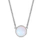 Versatile Jewelry Beautiful Moonstone Necklace Round Blue Gradient Necklace Simple and Sweet Clavicle Chain