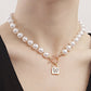 Jewelry padlock micro-inlaid diamond butterfly beaded necklace female hot girl ins hot product niche design sense