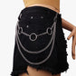 Trendy personality hip-hop metal ring waist chain fashion punk cool handsome multi-layer clothes chain waist decoration
