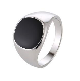 Jewelry Fashion Simple Round Oil Drip Ring Personality Men's Trend Hip Hop Ring