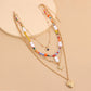 Jewelry punk colored rice beads devil's eye hexagonal star openable love pendant necklace female