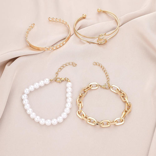 Simple personality trend Bohemian multi-layer pearl bracelet suit style beautiful and elegant temperament jewelry for women