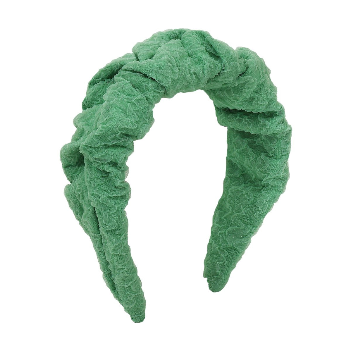 F4592 French light luxury lace romantic candy color headband fabric wide edge pleat net red fashion headband female