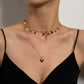 Jewelry fashion simple multi-layer drip glaze love metal piece necklace personality colorful temperament pendant